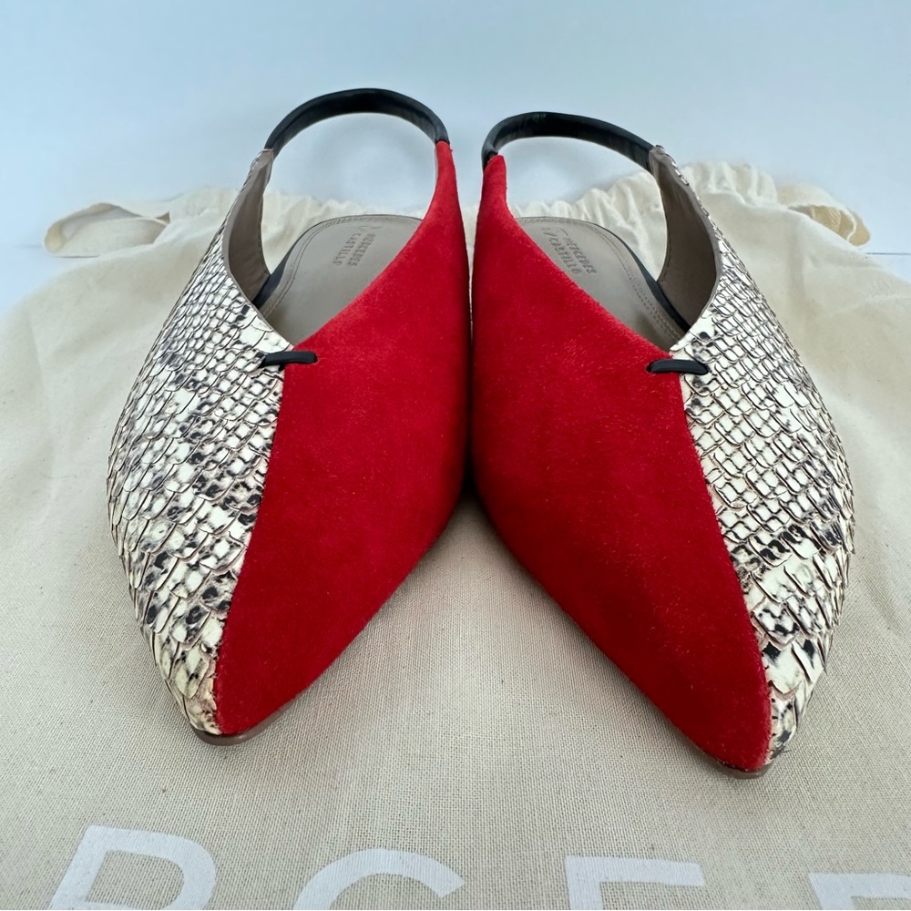 Mercedes Castillo Evetta Slingback Flats in Red + Snake Print | 8M EUR 38 | NWOT - Picture 3 of 13